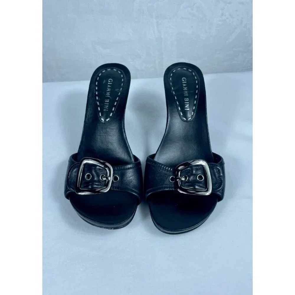 Gianni Bini Black Heeled Mules - Picture 1 of 7